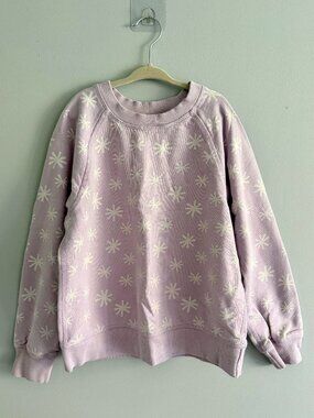 Hanna Andersson Lavender Crewneck Sweatshirt Starburst Snowflake Print Size 8